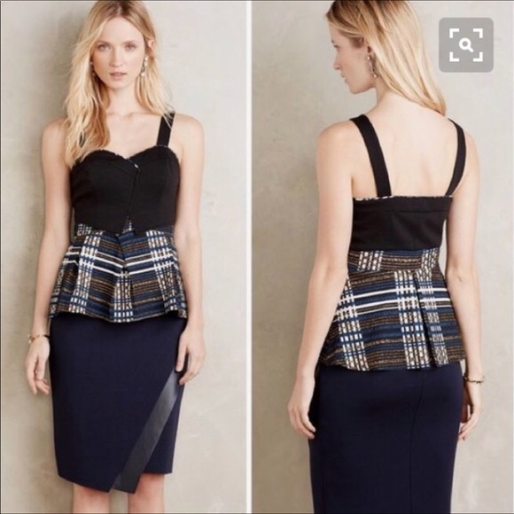 Deletta Tops - Anthropologie Deletta Nathalie Peplum Top NWT!